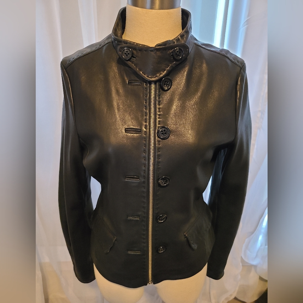 BCBG Leather Moto Jacket